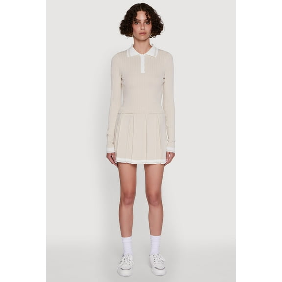 Womens Daisy Varsity Stripe High Waisted Pleated Skirt