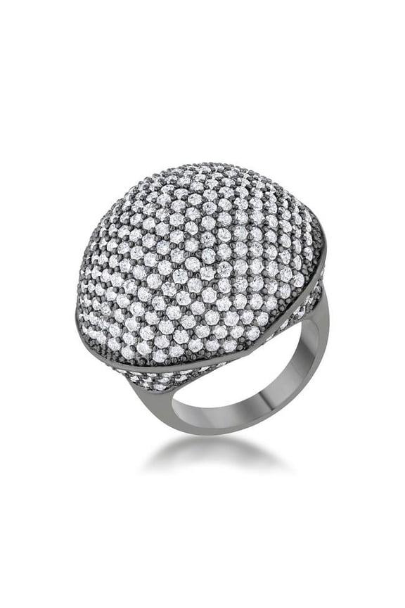 Womens Dara 4.75 CT Cubic Zirconia Hematite Dome Cocktail Ring - Size 9