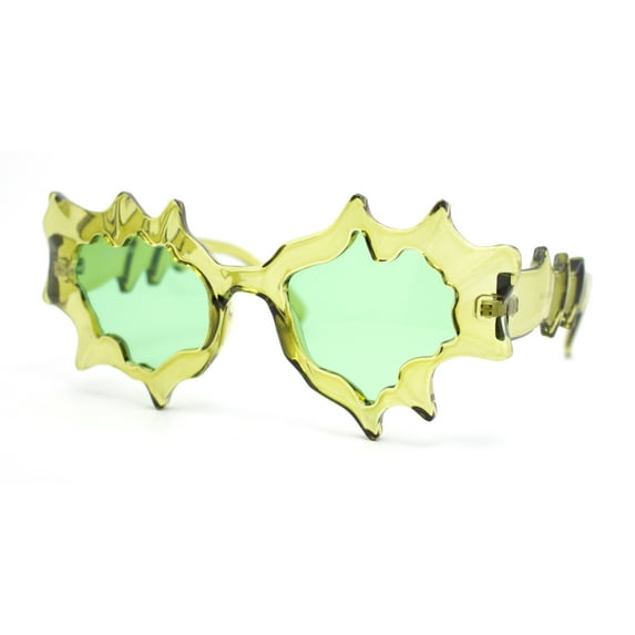 Womens Daring Radical Melting Plastic Cat Eye Runway Fashion Sunglasses Green