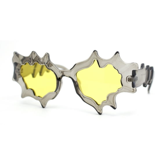 Womens Daring Radical Melting Plastic Cat Eye Runway Fashion Sunglasses Slate - Yellow
