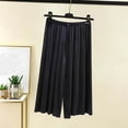 thumbnail image 1 of Plus Size Womens Wide Leg Capri Pants, Dark Gray, Soft Modal Blend Elastic Waist Casual Lounge Pants, Size 5XL, 1 of 5