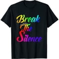 thumbnail image 1 of Womens Day Of Silence Break The Silence Lgbtq T-Shirt Black Large, 1 of 5