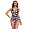 thumbnail image 1 of Womens Deep V Neck Bathing Suits High Waist Bikini Set Tommy Control Swimsuit, 1 of 5