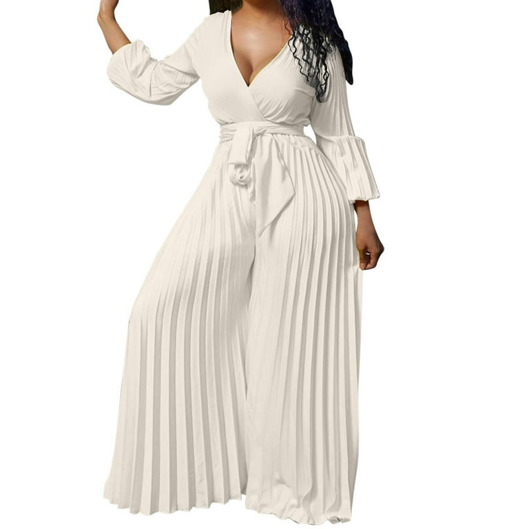 Womens Deep V Neck Evening Jumpsuits Long Sleeve Button Down Romper for Tall Women Wide Leg Jumpsuit Romper Mauve Jumpsuit Elegant Pant Suit plus Size Pants Jumpsuits for Women New Years Eve