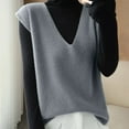 thumbnail image 1 of Womens Deep V Neck Sweater Vest Knitted Tank Tops Sleeveless Sweater (Grey XXL), 1 of 3