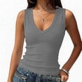 thumbnail image 1 of Womens Deep V Neck Tank Tops Sexy Casual Ribbed Fitted Sleeveless Going Out Tops 2026 Summer Fashion Shirts 3XL, 1 of 6