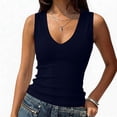 thumbnail image 1 of Womens Deep V Neck Tank Tops Sexy Casual Ribbed Fitted Sleeveless Going Out Tops 2026 Summer Fashion Shirts XL, 1 of 6