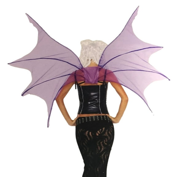 Womens Demonette Wings Halloween Costume Purple