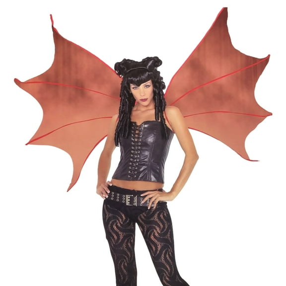 Womens Demonette Wings Halloween Costume Red