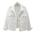 thumbnail image 1 of Womens Denim Jacket Jean Jacket Candy Color Relaxed Fit Casual Trucker Clothes, 1 of 9