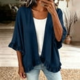 thumbnail image 1 of Womens Denim Jackets Casual Long Sleeve Jacket Distressed Jean Jackets Dark Blue L, 1 of 7