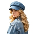 thumbnail image 1 of Womens Denim Newsboy Cap Cabbie Beret Hat With Visor Peaked Cap Casual Adjustable Denim Hat Headwear, 1 of 8