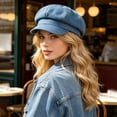 thumbnail image 1 of Womens Denim Newsboy Cap Cabbie Beret Hat with Visor Peaked Cap Casual Adjustable Denim Sun Hat for Ladies, 1 of 8