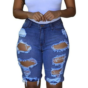 Womens Denim Shorts Clearance Stretchy Durable Plus Size Jean Shorts for Women Soft Well-Structured Flattering Black Jean Shorts for Women Flash Deals Of the Day