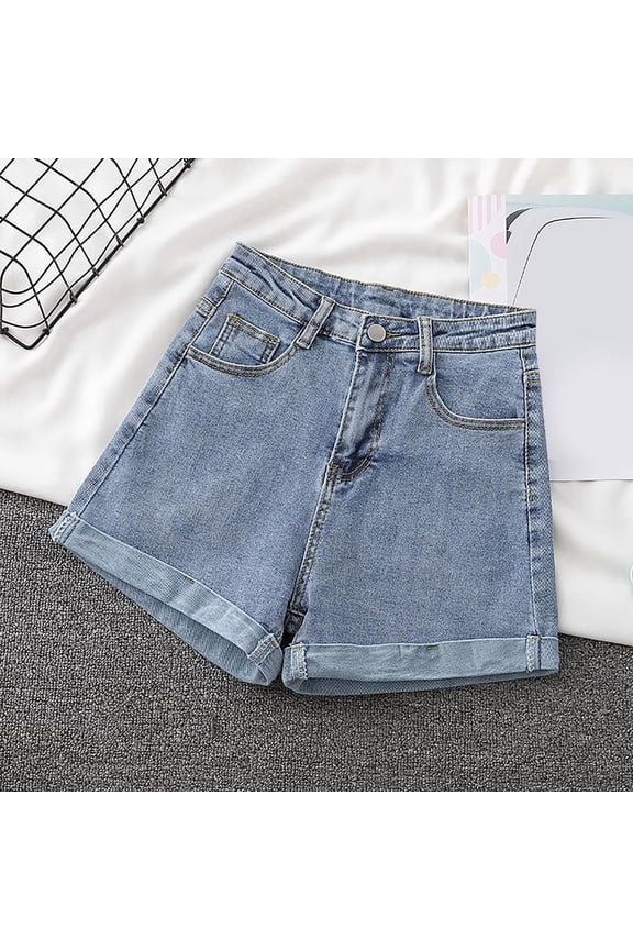 Womens Denim Shorts Clearance Summer Hot Women's Denim Shorts Plus Size Raw Hem Casual Womens Blue Jean Shorts Orders Placed By Me