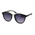 thumbnail image 1 of Womens Designer Fashion Round Keyhole Horn Rim Plastic Sunglasses Black Gold Smoke, 1 of 4