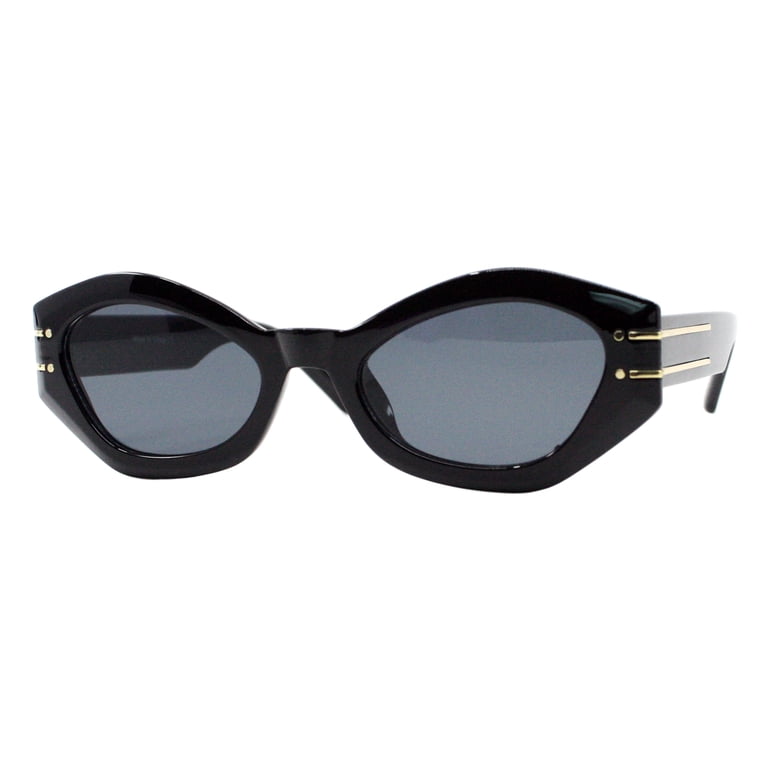 Womens Designer Style Sunglasses Geometric Oval Slim Cateye  display picture 1