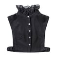 thumbnail image 1 of Womens Detachable Fake Collar Half Shirt Blouse False Faux Collar Tie Black, 1 of 8