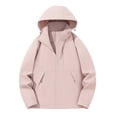 thumbnail image 1 of Womens Detachable Hood Breathable Thin Sunscreen Coat Jacket Casual Outdoor Wear Lightweight Windbreaker Top Spring Summer Fall Weather Protection Pocket Design Loose Long Sleeve, 1 of 9
