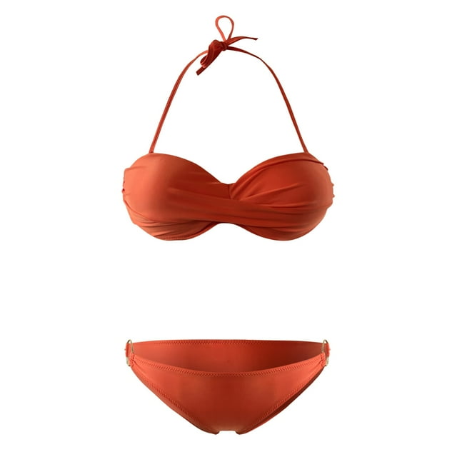 Womens Detachable Strap High Waisted Bikini Sets Metal Ring Swimsuit Two Piece Bathing Suits Swimsuit Women Bathing Suit Cover Modest Swimsuits For Women Plus Size Bathing Suit For Women With Cover Up