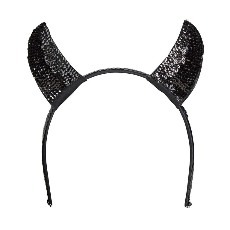 Devil Horns Sequin Black Halloween Costume Accessory Devil Horns Sequin Black Halloween Costume Accessory