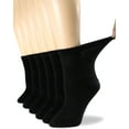 thumbnail image 1 of Womens Diabetic Cotton Ankle Socks Black 6 Pairs Size 9-11, 1 of 7