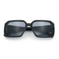 thumbnail image 1 of Womens Diamond Bevel Rectangle Classy Plastic Designer Fashion Sunglasses [Black - Smoke], 1 of 7