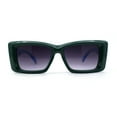 thumbnail image 1 of Womens Diamond Cut Beveled Mod Plastic Rectangle Sunglasses Green Blue Smoke, 1 of 4