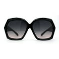 thumbnail image 1 of Womens Diamond Cut Geometric Thick Plastic Butterfly Sunglasses Black Smoke, 1 of 4