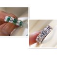 thumbnail image 1 of Womens Diamond Cut Zircon Ring Sterling Silver Inlaid Wedding Engagement Jewelry Elegant Gift For Her Style Up, 1 of 5
