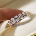 thumbnail image 1 of Womens Diamond Cut Zircon Ring Sterling Silver Inlaid Wedding Engagement Jewelry Elegant Gift For Her Style Up, 1 of 5