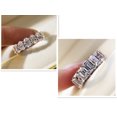 thumbnail image 1 of Womens Diamond Cut Zircon Ring Sterling Silver Inlaid Wedding Engagement Jewelry Elegant Gift For Her Style Up, 1 of 5
