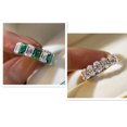 thumbnail image 1 of Womens Diamond Cut Zircon Ring Sterling Silver Inlaid Wedding Engagement Jewelry Elegant Gift For Her Style Up, 1 of 5