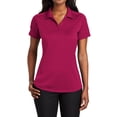 thumbnail image 1 of Womens Diamond Jacquard Polyester Polo Black X-Large, 1 of 5
