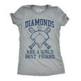 thumbnail image 1 of Womens Diamonds Are A Girls Best Friend T Shirt Funny Cute Baseball for Ladies Womens Graphic Tees, 1 of 7