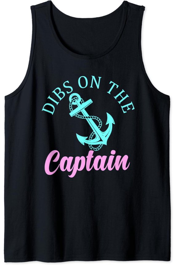 Womens Dibs On The Captain Boating Captain Tank Top Size S-3XL