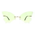 thumbnail image 1 of Womens Die Cut Butterfly Shape Rimless Funky Party Sunglasses Gold Green, 1 of 4