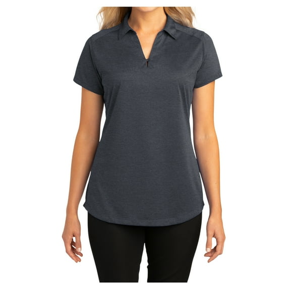 Womens Digi Heather Performance Polyester Polo T-Shirt Dark Grey 4X-Large