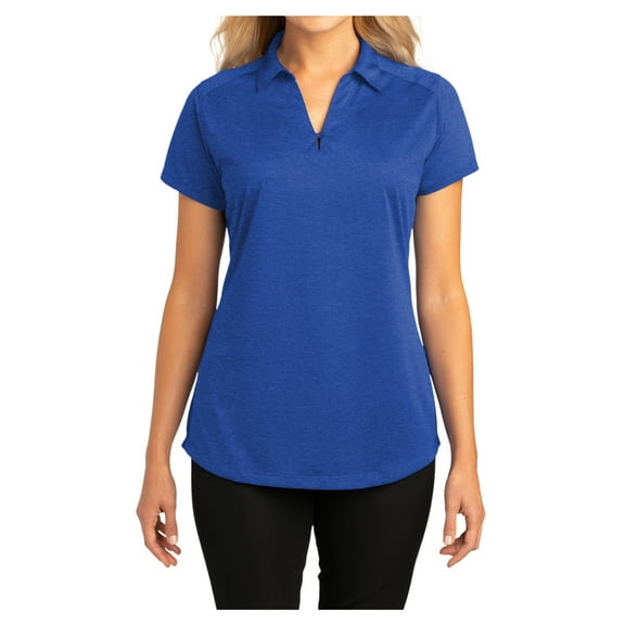 Womens Digi Heather Performance Polyester Polo T-Shirt True Royal Medium
