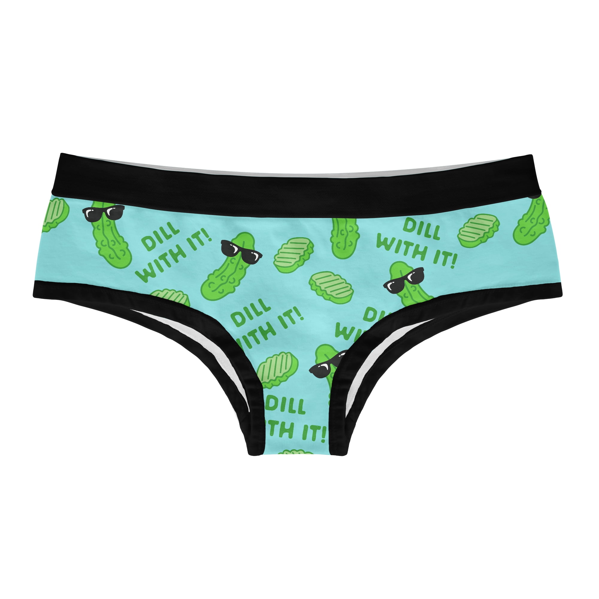 Womens Dill With It Panties Funny Pickle Joke Graphic Humor Bikini