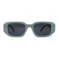 thumbnail image 1 of Womens Dimensional Geometric Diamond Cut Mod Rectangle Sunglasses Mint Green Black, 1 of 4