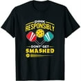thumbnail image 1 of Womens Dink Responsibly Don'T Get Smashed Pickleball Player Gift V-Neck T-Shirt White 2X-Large, 1 of 5