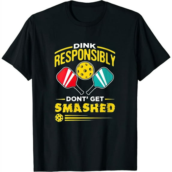Womens Dink Responsibly Don'T Get Smashed Pickleball Player Gift V-Neck T-Shirt White 2X-Large