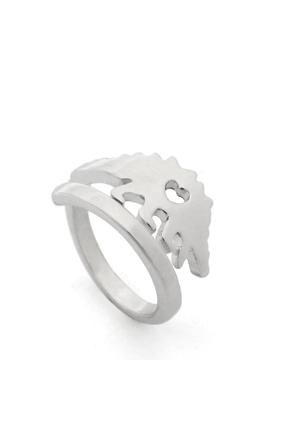 Womens Dinosaur Ring Alloy Jewelry Exquisite Cartoon Character Design Antique Silver Gift For Her Elegant Find