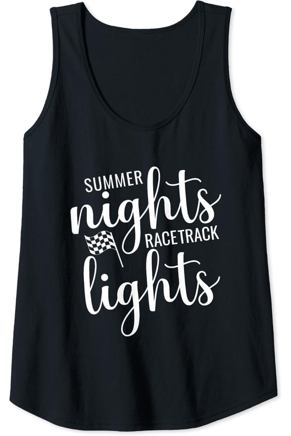 Womens Dirt Track Racing Checker Flag Racing Quote Racecar Saying Tank Top Size S-3XL