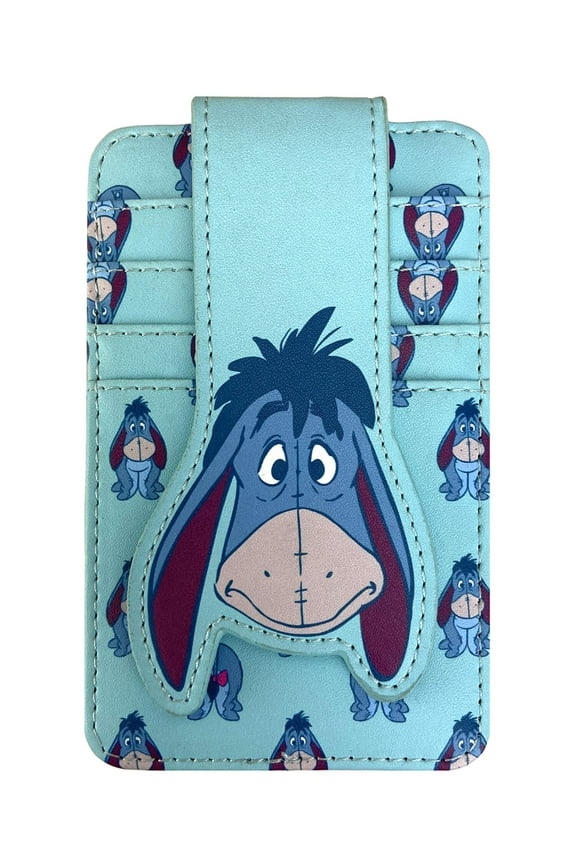 Womens Disney Eeyore Card Holder Wallet Button Snap Closure