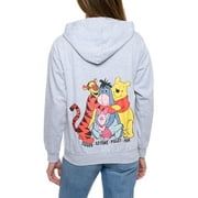Womens Disney Eeyore Winnie The Pooh Tigger Hoodie Sweatshirt Zip Up Gray