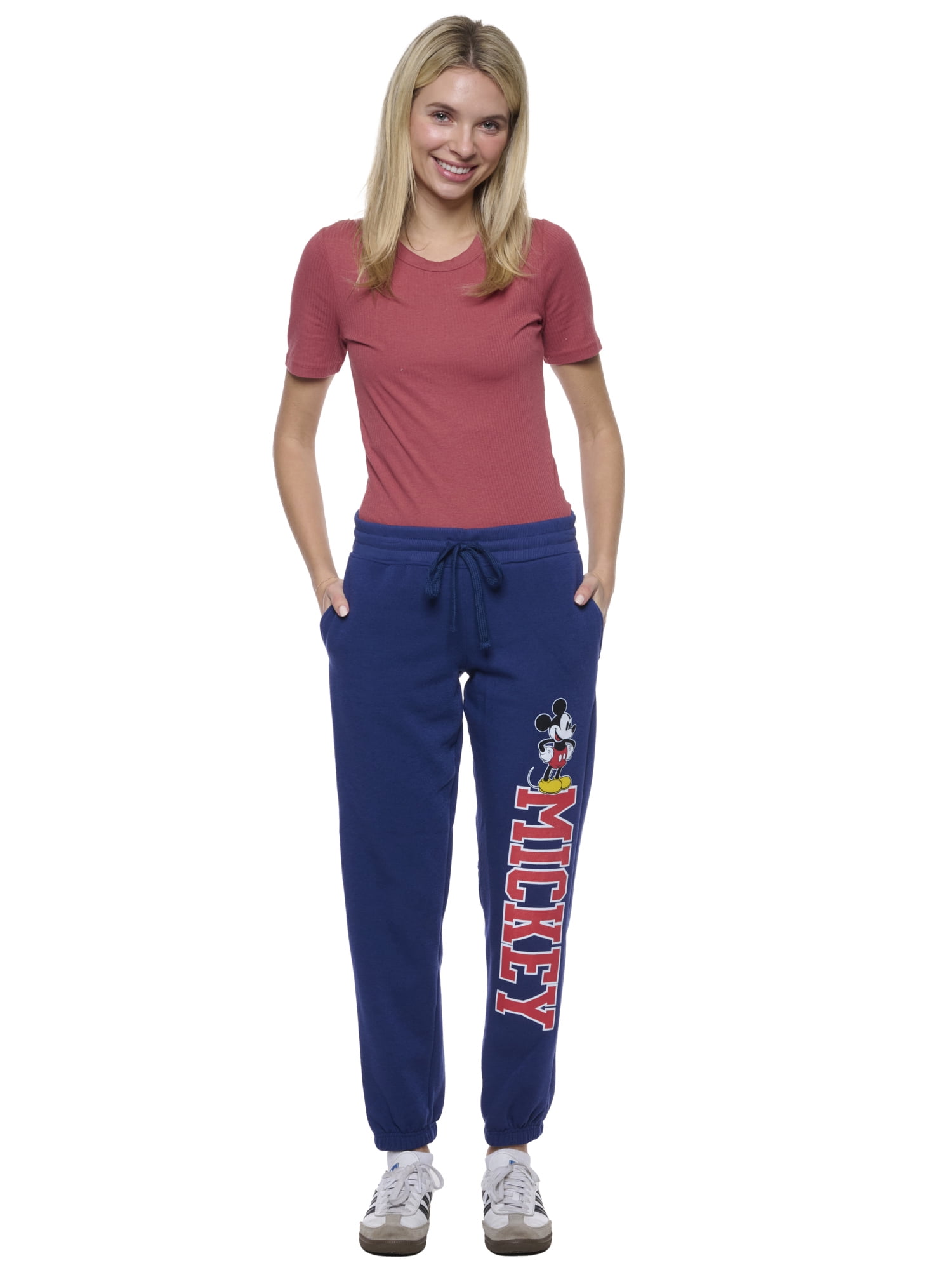 Womens Disney Mickey Mouse Jogger Pants Lounge Wear Pockets