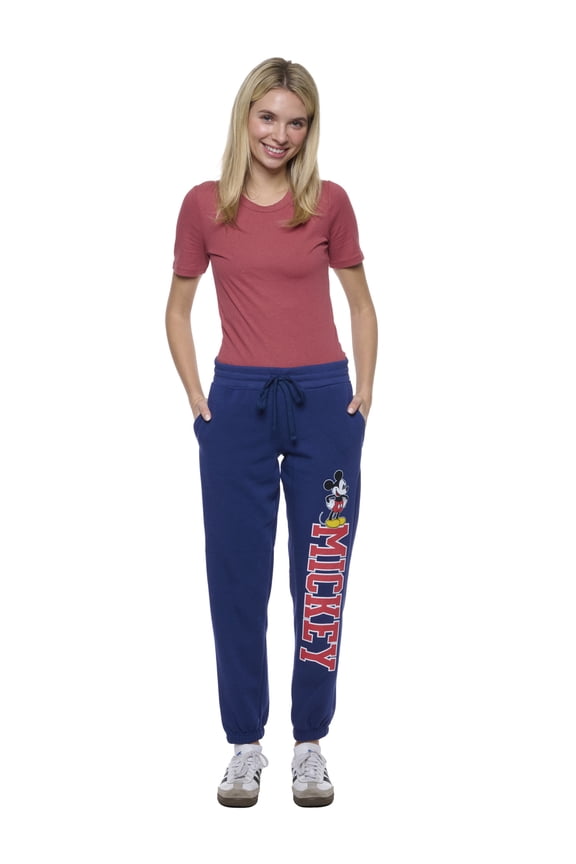 Womens Disney Mickey Mouse Jogger Pants Lounge Wear Pockets