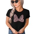 thumbnail image 1 of Womens Disney Minnie Mouse Leopard Print Bow, Animal Kingdom Shirt, Safari Shirt Casual Short Sleeve Shirt (4X Large, Black), 1 of 7